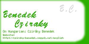benedek cziraky business card