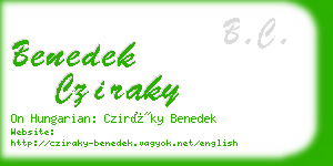 benedek cziraky business card